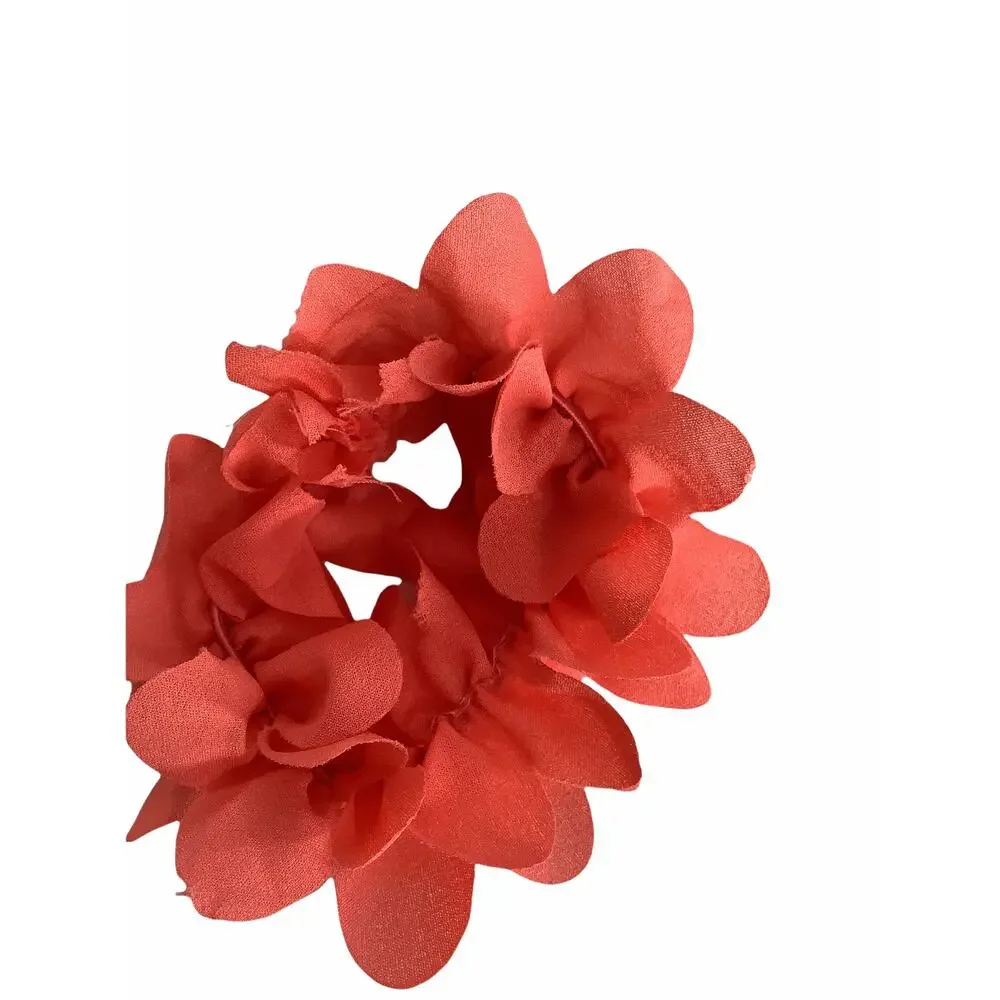 Bundle Lot of 2 Peach Bow & Ruffled Hair Tie